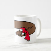 クリスマスのダックスフント寝顔マグ コーヒーマグカップ (正面右)
