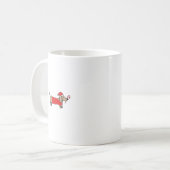 クリスマスのダックスフント コーヒーマグカップ (正面左)