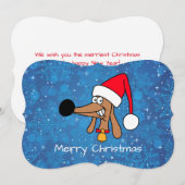 クリスマスのダックスフント シーズンカード (正面/裏面)