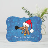 クリスマスのダックスフント シーズンカード (スタンド正面)