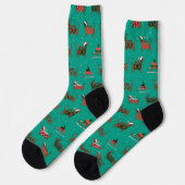 クリスマスのダックスフント ソックス (左)