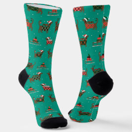 クリスマスのダックスフント ソックス