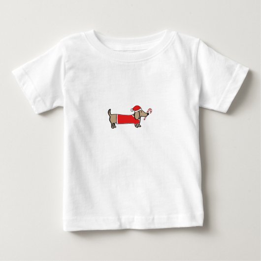 クリスマスのダックスフント ベビーTシャツ (正面)