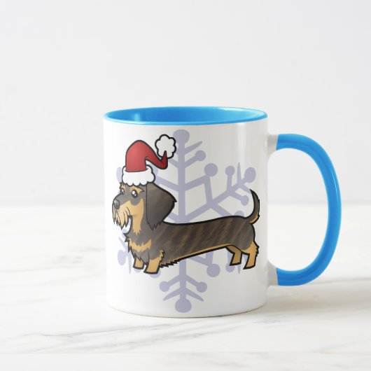 クリスマスのダックスフント(硬い毛) マグカップ (右)