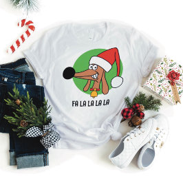クリスマスのダックスフントTシャツ Tシャツ