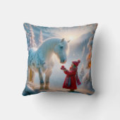 クリスマスのダップルグレーの馬 クッション (裏面)