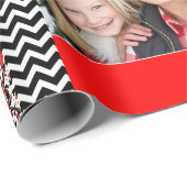 クリスマスのダマスク織カスタムな5つの大きい家族写真 ラッピングペーパー (ロールコーナー)