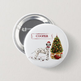 クリスマスのダルメシアンとツリーが可愛い 缶バッジ