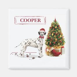 クリスマスのダルメシアン犬とツリー マグネット