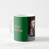 クリスマスのダルメシアン コーヒーマグカップ (正面左)