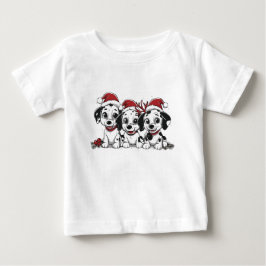 クリスマスのダルメシアン ベビーTシャツ