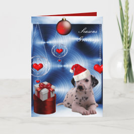 クリスマスのダルメシアン+子犬 シーズンカード