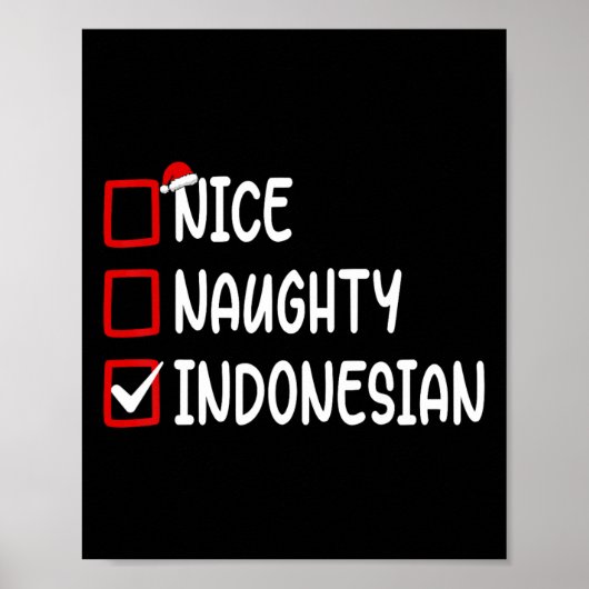 クリスマスのチェックリストNice いけな Indonesian Boy Gi ポスター (正面)