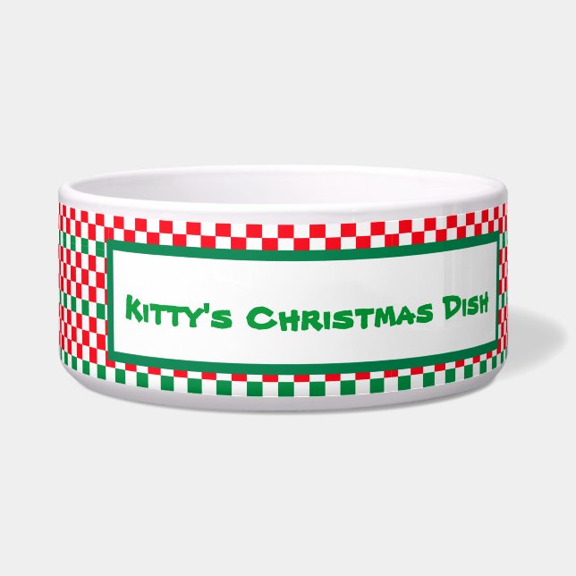 クリスマスのチェック済みパターン ボウル (正面)