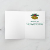 クリスマスのチェロは伝統的な名前および日付を加えます シーズンカード (内部)