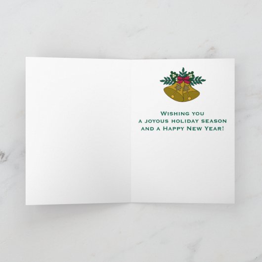 クリスマスのチェロは伝統的な名前および日付を加えます シーズンカード (内部)