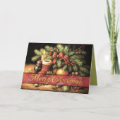 クリスマスのチョーク画 静物画 シーズンカード (正面)