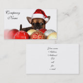 クリスマスのチワワの子犬 名刺 (正面/裏面)