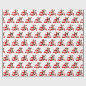 クリスマスのチワワの犬とプレゼント ラッピングペーパー (フラット)