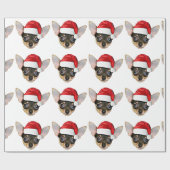 クリスマスのチワワ犬の包装紙 ラッピングペーパー (フラット)