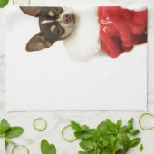 クリスマスのチワワ犬 キッチンタオル (折り畳み)