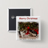クリスマスのチワワ 缶バッジ (正面&裏面)