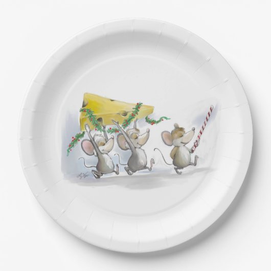 クリスマスのチーズ紙皿を持って来ること ペーパープレート (正面)