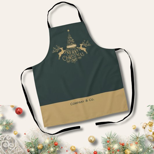 クリスマスのチームギフトに名前を入れよう エプロン