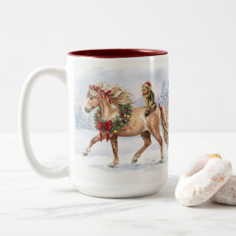 クリスマスのチーム - マギーとナリ ツートーンマグカップ