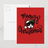 クリスマスのツイード猫 ポストカード (正面/裏面)
