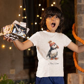 クリスマスのツノメドリ 海岸の子供ファッション Tシャツ