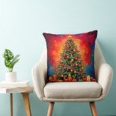 クリスマスのツリーとプレゼントのアート クッション (椅子)