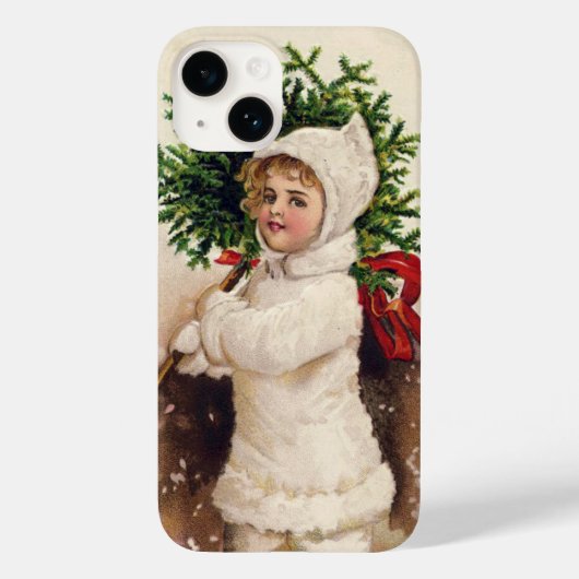 クリスマスのツリーを持つ少女、エレン・クラプサドル Case-Mate iPhoneケース (裏面)