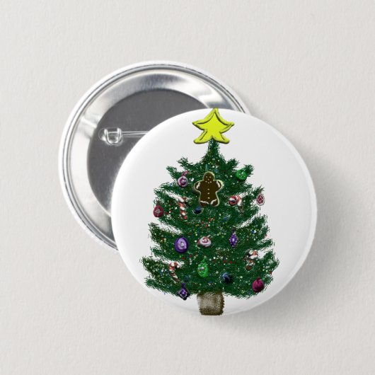 クリスマスのツリー 缶バッジ (正面&裏面)