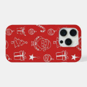 クリスマスのテクスチャとお祭り要素 iPhoneケース (裏面横)