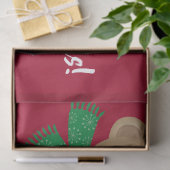 クリスマスのテディベアとプレゼントと雪の結晶、赤 薄葉紙 (ギフト)