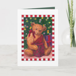 クリスマスのテディベアは示します感謝していしています サンキューカード