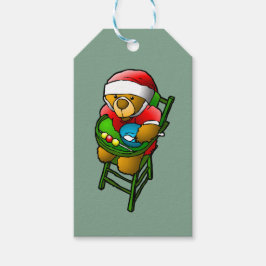 クリスマスのテディベア ギフトタグ