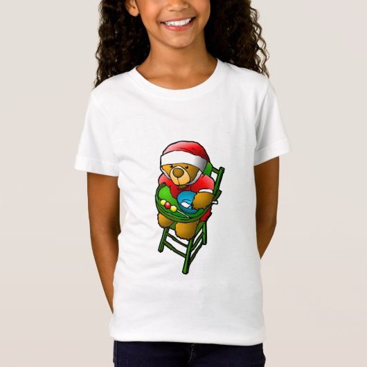 クリスマスのテディベア Tシャツ (正面)