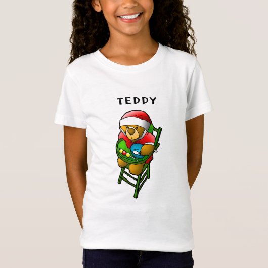 クリスマスのテディベア Tシャツ (正面)