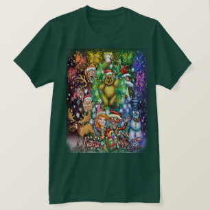 クリスマスのテディベア Tシャツ
