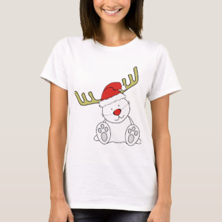 クリスマスのテディー・ベアのトナカイ Tシャツ