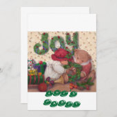 クリスマスのテディー・ベアのパーティの招待状 招待状 (正面/裏面)