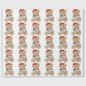 クリスマスのテディー・ベアメッセージ ラッピングペーパー (フラット)