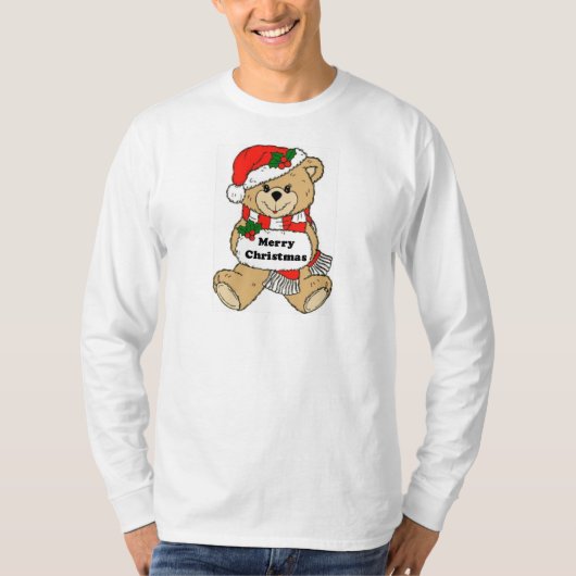 クリスマスのテディー・ベアメッセージ Tシャツ (正面)