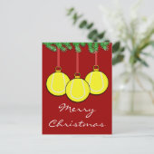 クリスマスのテニスの郵便はがき シーズンポストカード (スタンド正面)