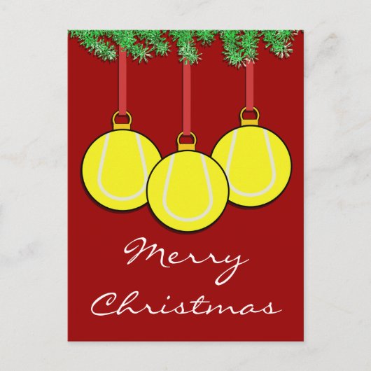 クリスマスのテニスの郵便はがき シーズンポストカード (正面)