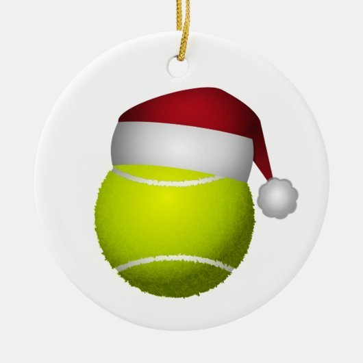 クリスマスのテニスボール セラミックオーナメント (正面)