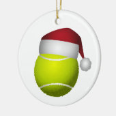 クリスマスのテニスボール セラミックオーナメント (左)