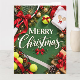 クリスマスのテニス選手 冬のスポーツ カード